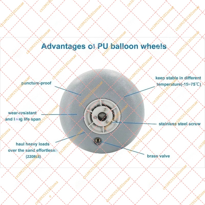12 Inch Inflatable PU Wheel fo - огляд і ціна Fishing Kayak Cart