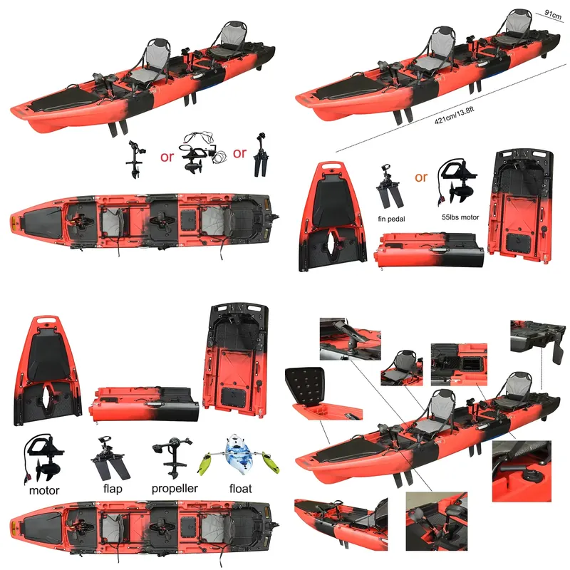 Wholesale 14 FT HDPE 3 Section - огляд і ціна Fishing Kayak Pedal Drive