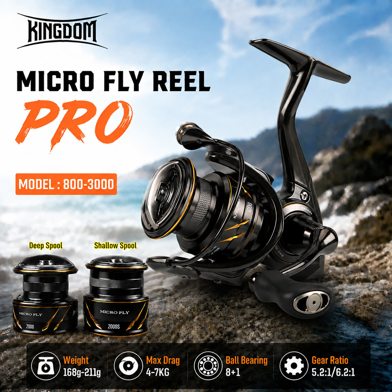 Kingdom Micro Fly Pro Fishing  - огляд і ціна Abu Garcia Reel Max